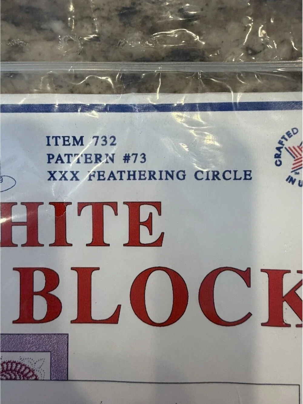 Vtg Jack Dempsey White Quilt Blocks 18” XXX Feathering Circle #73 Rare